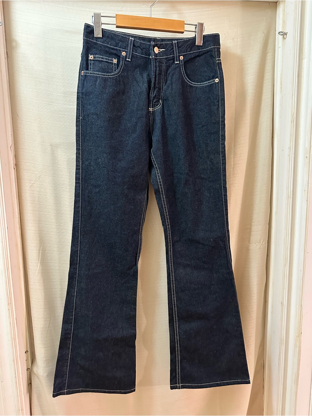 NWT Manager Vintage Y2K Dark Wash Flare Jeans Made in Canada Women’s W27 L32